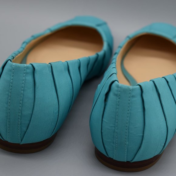 Talbots Patina Blue Pleated Flats Size 9B - Picture 6 of 13